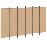 vidaXL 6-teiliger Raumtrenner Beige 300 x 180 cm Stoff