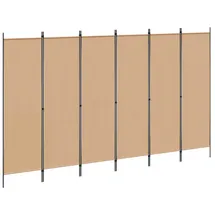 vidaXL 6-teiliger Raumtrenner Beige 300 x 180 cm Stoff