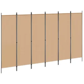 vidaXL 6-teiliger Raumtrenner Beige 300 x 180 cm Stoff