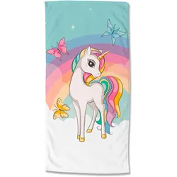Strandtuch »Dash«, (1 St Strandtuch 75 x 150 cm), Mikrofaser, 75x150, Schnelltrocknend, Strand, Kind, Mädchen, Einhorn, 36982948-0 Multi 1 St.