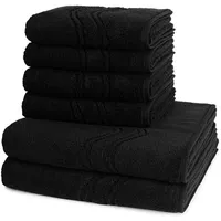Ross Cashmere feeling Handtuch-Set (6-teilig) Handtücher 6 ct Schwarz