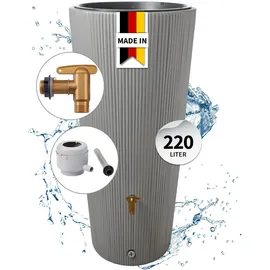 4rain Vaso 2in1 Decor Regentonne 220 l zinkgrau