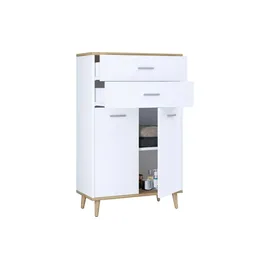 VCM Highboard 60 x 97 cm Weiß / Honig-Eiche