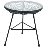 Vente-Unique Gartenbeistelltisch, Schwarz, Glas, Uni, 2-Sitzer, Rund, 50x50x50 cm, Gartenmöbel, Gartentische, Gartentische