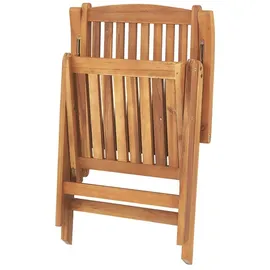 Beliani Balkonset Hellbraun Akazienholz 2-Sitzer klappbar verstellbar Auflagen Cremeweiß rechteckiger Tisch Rustikal Landhaus Stil Outdoor - Braun/Weiß