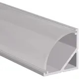 Alumino | LED Aluminiumprofil Eloxiert | 150 cm | Eckprofil | Semi Abdeckung | für 16 mm LED-Streifen | kompatibel mit Philips Hue | Spree