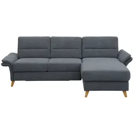 Home Affaire Ecksofa HOME AFFAIRE "Westerland L-Form", blau (blau, grau), B:252cm H:90cm T:162cm, 100% Polyester, Sofas, Ecksofa, Federkern-Polsterung, wahlweise mit Bettfunktion, Bettkasten