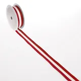 Deko AS GmbH Dekoband Polyester rot/weiß 25 mm x 25 m