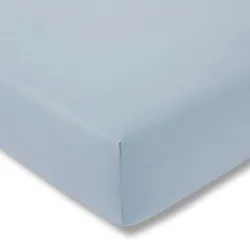 Bettlaken ESTELLA "Zwirnjersey", blau (wolke), B:150cm L:200cm, Jersey-Elasthan, Obermaterial: 97% Baumwolle, 3% Elasthan, Laken, langlebig, temperaturausgleichend, Bettlaken, Spannbetttuch