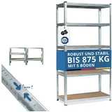 Grafner Lagerregal 180x90x40 cm mit 5 Böden max. 875 kg Metall verzinkt Kellerregal