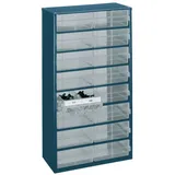 RAACO Kleinteilemagazin Polypropylen/Stahlblech 16 Schubladen blau