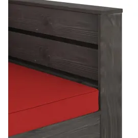 vidaXL 2-tlg. Garten-Lounge-Set mit Kissen grau/rot