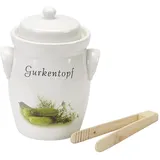 Nik. Schmitt & Sohn Gurkentopf, 3,5 l mit Holzzange und Rezept,