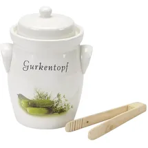 Nik. Schmitt & Sohn Gurkentopf, 3,5 l mit Holzzange und Rezept,