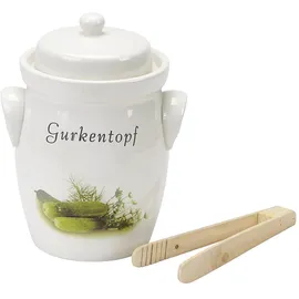 Nik. Schmitt & Sohn Gurkentopf, 3,5 l mit Holzzange und Rezept,