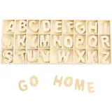 130 Stück Bastelbedarf Holzbuchstaben Klein Scrabble Buchstaben Holz Kinder Deko