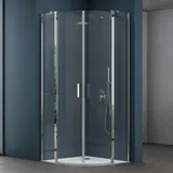 SoGood doporro Duschkabine 100x100 viertelkreis Dusche Duschabtrennung 6mm ESG-Sicherheitsglas Easy-Clean-Beschichtung Ravenna52k