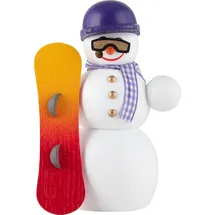 Seiffener Volkskunst Räuchermännchen Schneemann Snowboarder (13cm) Räuchermann von Seiffener Volkskunst