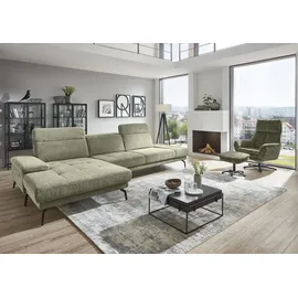 die planbar Eckcouch Polyester L-Form mit Federkern-Polsterung 3-Sitzer Grün
