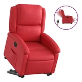 vidaXL Relaxsessel mit Aufstehhilfe Elektrisch Rot Kunstleder