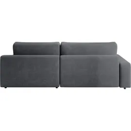 TRENDMANUFAKTUR Eckcouch Polyester mit Bettkasten 3-Sitzer Grau