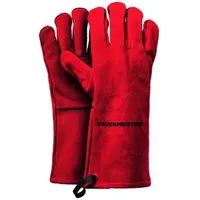 Feuermeister Grillhandschuhe Größe 12 Leder rot