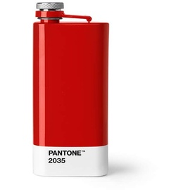 Pantone 16629 Red 2035 Flachmann, Edelstahl mit Schraubverschluss, Rostfreier Stahl, rot