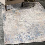 Carpeto Rugs Abstraktes Vintage Designer Teppich - Kurzflor - Weich Teppich für Wohnzimmer, Schlafzimmer, Esszimmer - ÖKO-TEX Wohnzimmerteppich - Teppiche - Grau Blau - 160 x 220 cm