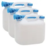 3 Wasserkanister ECO 6 Liter im 3er Set Fassungsvermögen mir blauen Auslaufrohr