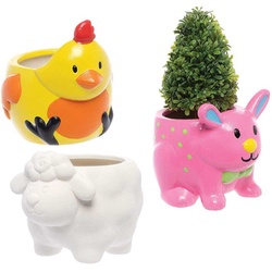 Oster Keramik-Blumentöpfe  (pro Set 3) Bastelbedarf zu Ostern