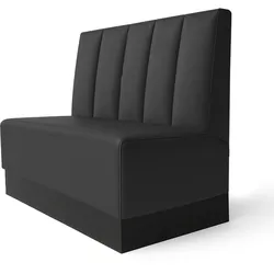 SCHMIDT | Gastrobank mit Sockel | B:H 120 x 103 cm | Schwarz | Gestreift mit Doppelnaht | Leder