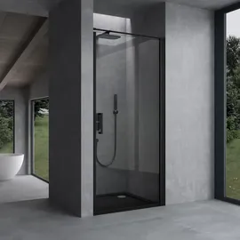 SoGood Teramo36 Nischentür Drehtür 90 x 195 cm schwarz Klarglas