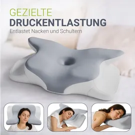 Juskys Nackenkissen 2er Set 40 x 80 cm Weiß/Grau