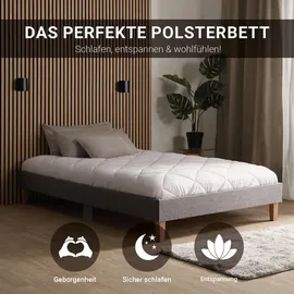 Homestyle4u Polsterbett 120 x 200 cm Grau