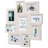 Levandeo Bilderrahmen 9 Fotos 10x15 13x18 Creme Beige MDF