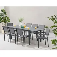 Calvi Garten-Essgruppe 8-tlg. Grau