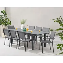 Calvi Garten-Essgruppe 8-tlg. Grau
