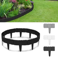 Hengrongshen Rasenkante Kunststoff 10M, Flexibler Steinoptik Palisade Beetumrandung, Beeteinfassung 23cm Hoch, Beetbegrenzung Kunststoff Randsteine für Garten Blumenbeet, 40 Stücke, Schwarz
