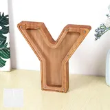 MEDOYOH Groß Y Spardose Holz Buchstabe, 23CM/9IN Buchstaben Spardose Holz Alphabet Sparbox Münzen Sparschwein Hochzeit für Erwachsene Geburtstagsgeschenk