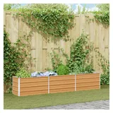 vidaXL Garten-Hochbeet verzinkter Stahl rechteckig 240 x 40 x 45 cm hellbraun