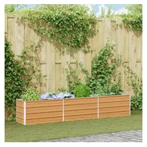 vidaXL Garten-Hochbeet verzinkter Stahl rechteckig 240 x 40 x 45 cm hellbraun