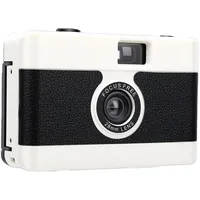 Luqeeg 35-mm-Filmkamera, Wiederverwendbare Fokusfreie Kompaktkamera, Leichte Kamera Im Retro-Stil mit Integriertem Blitz und 28-mm-Objektiv, Ideal für Reisefotografie (White)
