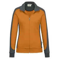 Hakro Damen Sweatjacke Contrast Mikralinar® orange/anthrazit, M