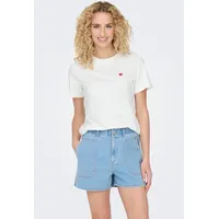 Jdy Jdypisa S/S PRINT TOP JRS Noos T-Shirt, Cloud Dancer/Detail:Bittersweet heart), S EU - S