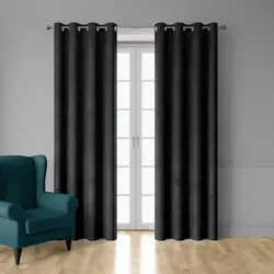 DecoByZorlu  Vorhänge, Gardinen, Jalousien Leeds  in Schwarz, 140x250 cm