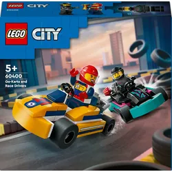 Go-Karts mit Rennfahrern