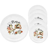 VAN WELL 6er Set Pizzateller Küchenchef 30,0 cm Farbiges Porzellan