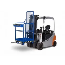 Arbeitskorb KOMPAKT für Gabelstapler, Stahl pulverbeschichtet, LxB 800x800mm, Traglast 240kg, blau