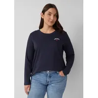 s.Oliver Verkürztes Shirt mit Stickerei-Detail - blau - 46