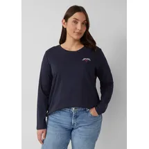 s.Oliver Verkürztes Shirt mit Stickerei-Detail - blau - 46